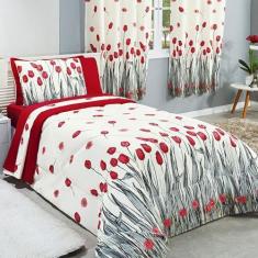 Imagem de Kit Edredom Solteiro Dupla Face + Jogo De Lençol Estampado - 05 Peças