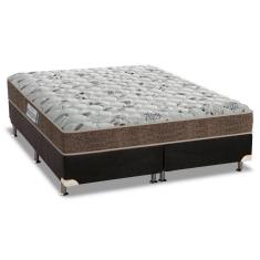 Imagem de Cama Box Queen: Colchão Espuma D45 Probel Hiper Resistente Pró Dormir Sênior + Base CRC Suede Black(158x198)