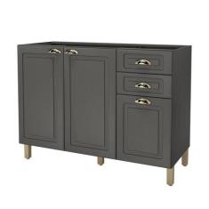 Imagem de Balcão Para Pia Sem Tampo 3 Portas 2 Gavetas 120cm Paris Indekes