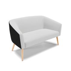 Imagem de Namoradeira Stella Corano Preto Com Linho Cinza A05