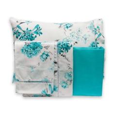 Imagem de Jogo De Cama Lençol Solteiro 2 Peças Estampado Algodão 180 Fios Com El