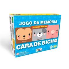 Imagem de Jogo da Memória Cara de Bicho 40 Peças Madeira Pais e Filhos