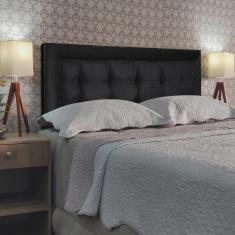 Imagem de Cabeceira Cama Casal Lexus Diamond 2 Suede Preto 120 rbl