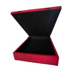 Imagem de Cama Box Baú Viúvao Suede Vermelho Com 128cm De Largura - Imperium Do
