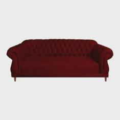 Imagem de Sofá Chesterfield Elisabeth Suede Bordô