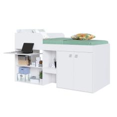 Imagem de Cama Solteiro Multifuncional Com Escrivaninha Art In Móveis Monterey Branco