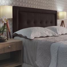Imagem de Cabeceira Cama Casal Veneza 05 Diamond Suede Marrom 60 rbl