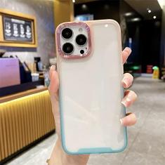 Imagem de Capa de telefone de cor gradiente transparente 2 em 1 de luxo para iPhone 14 13 12 11 Pro Max X XR XS Max 14 Capa de lente à prova de choque à prova de choque, PK, BU, para iPhone XS