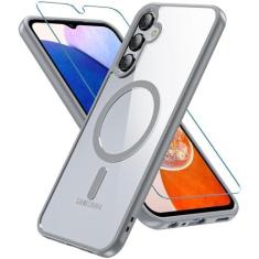 Imagem de RC1WD Capa magnética para Samsung Galaxy A15, Samsung A15 5G com protetor de tela, [proteção contra quedas de grau militar] Capa protetora traseira transparente à prova de choque para Samsung A15