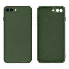 Imagem de Capinha iPhone 7 e 8 Plus Proteção Câmera Silicone - GCM, Verde Bandei