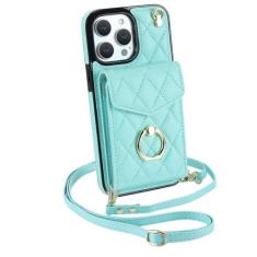 Imagem de Capa de telefone de couro com alça de pulso crossbody para iPhone 13 12 Mini 15 14 11 Pro XS Max XR X 7 8 Plus Carteira com capa de suporte de cartão, verde, para iPhone XR