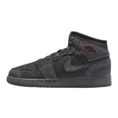 Imagem de Tênis infantil Air Jordan 1 Mid Big, Cinza fumê DK, preto, 18