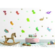 Imagem de Adesivo de Parede Infantil Dinossauro miniaturas Kit
