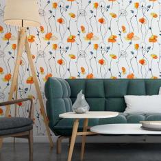 Imagem de Papel De Parede Adesivo Flores N09071 Rolo 0,58x3,00M