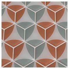 Imagem de Pastilha Adesiva Resinada Hexagonal Outono Kit 4 Placas Adesivo 3 M