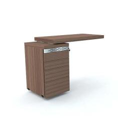 Imagem de Mesa de Escritório Complemento 106 x 50 cm Pé Gaveteiro 4 Gavetas Pe50 em Mdp Cor Walnut