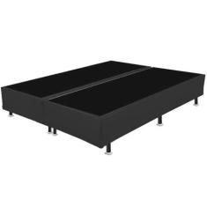Imagem de Base Box Bipartida Casal Universal em Suede 37x188x138 Cor Preto  - Es