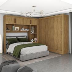 Imagem de Guarda-roupa Casal Modulado 4 Portas Santiago 3 Portas 5 Gavetas Cinamomo