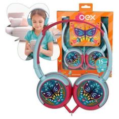 Imagem de Headphone Infantil Criança Kids Butterfly Oex Com  Microfone