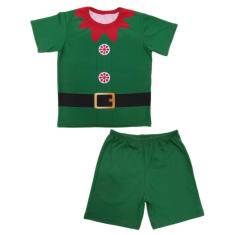 Imagem de Conjunto Infantil Fantasia Natal Ajudante de Papai Noel Duende Camiseta e Short