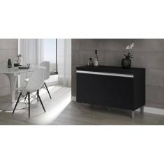 Imagem de Balcão de Cozinha Manu + Tampo 120cm Cor Preto - AJL Móveis