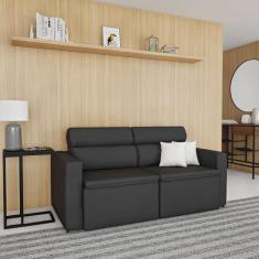 Imagem de Sofá 3 Lugares Retrátil e Reclinavél Rostock Suede Grafite 180 cm
