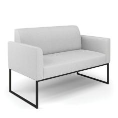 Imagem de Namoradeira 02 Lugares Marisa Linho Base Industrial Metálica Preto - D`Rossi