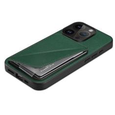 Imagem de Capa de telefone com suporte de cartão de couro para iphone 14 plus 13 12 11 pro xs max xr se 3 8 7 capa traseira suporte capa de telefone, verde, para iphone 13
