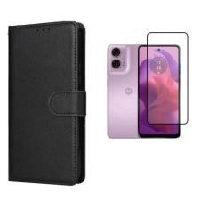 Imagem de Capa Capinha Case Carteira Flip Premium + Pelicula Vidro 3D Para Motor