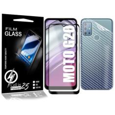 Imagem de Película Carbono + Película Vidro 3D Moto G20 6.5 Xt2128-1 - Cell In P