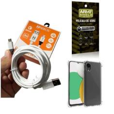Imagem de Capa Samsung A03 Core Com Cabo Tipo C E Película De Vidro 3D - Armyshi