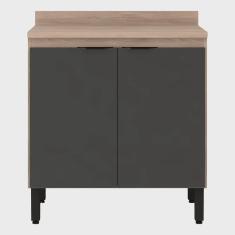 Imagem de Balcão de Cozinha 2 Portas Com Tampo Firenze Avena Grafito Demóbile