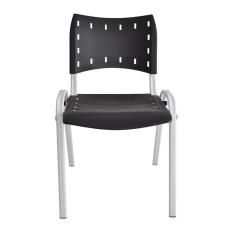 Imagem de Cadeira Iso para Escola Escritório Comércio Preta Base Branca