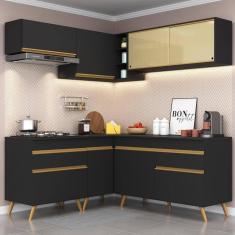 Imagem de Cozinha Completa De Canto Veneza Gb Mp2062 Com Armário E Balcão Preta