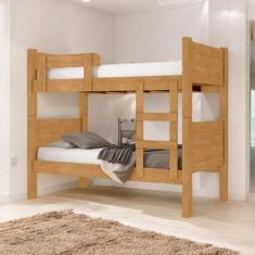 Imagem de Beliche Solteiro Com Escada E Grade Maria Eduarda Naturalle - Mobiliar