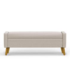 Imagem de Recamier Bau Paris 1,20m Linho Bege - Inova Decor