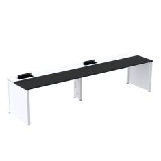 Imagem de Mesa de Plataforma Simples para 2 Pessoas Corporativa 140x792/2p Pscpp140/792/2p Preto/Branco