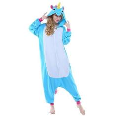Imagem de Pijama Fantasia Unicórnio Adulto - DILUXO, P, Rosa