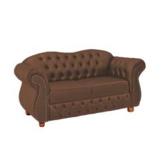 Imagem de Sofá Chesterfield Merlô 2 Lugares Suede Marrom 2,30M / Decoração, Rece