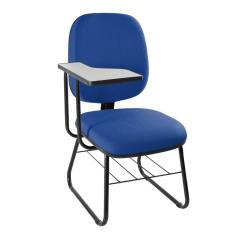 Imagem de Cadeira Universitária Diretor com Porta Livros Metal Wood Design Azul