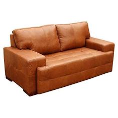 Imagem de Sofá 2 Lugares Sala de Estar Roma 180 cm Couro Mel - Gran Belo