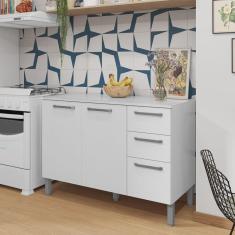 Imagem de Balcão 120cm 3 Portas 2 Gavetas com Tampo Versalhes