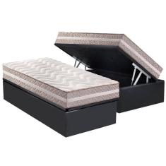 Imagem de Cama Box Baú Solteiro: Colchão Anatômico Paropas D33 / AG65 Confort + Base CRC Suede Gray(88x188)