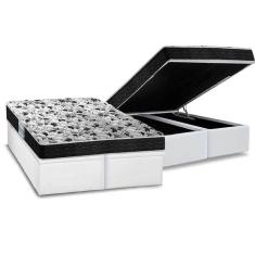 Imagem de Cama Box Baú Queen: Colchão Espuma Probel D23 ProDormir Advanced + Base CRC Courano White(158x198)