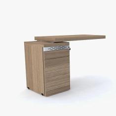 Imagem de Mesa de Escritório Complemento 106 x 50 cm Pé Gaveteiro 3 Gavetas Pe50 em Mdp Cor Noce Naturalle