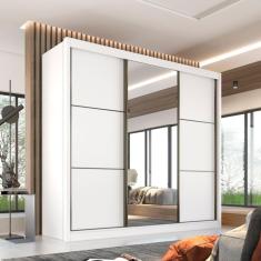 Imagem de Guarda Roupa Casal 3 Portas 6 Gavetas 100% MDF Texas D Doro Moveis Branco