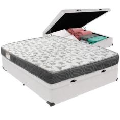 Imagem de Cama Box Baú e Colchão ISO100 Espuma D33 Viúvo Ortobom,  Branco