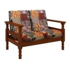 Imagem de Conjunto De Sofá De Madeira Maciça 2+1lug Com Almofadas - BELINI