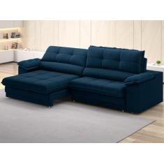 Imagem de Sofá com Carregador USB Retrátil Reclinável Monaco 2,90m Velosuede Pet