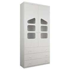 Imagem de Guarda Roupa Roupeiro 2 Portas Módulo Armário Ludi 100% MDF Branco - P